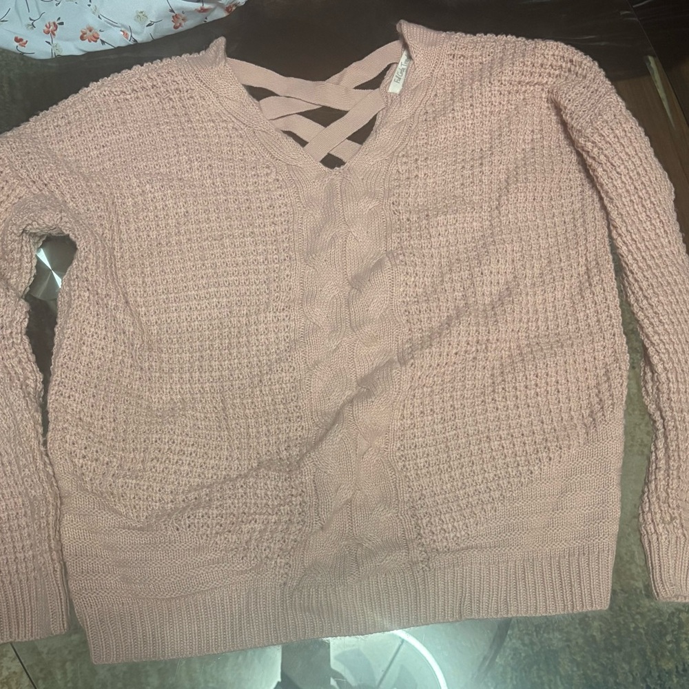 Pink Cable Knit Sweater